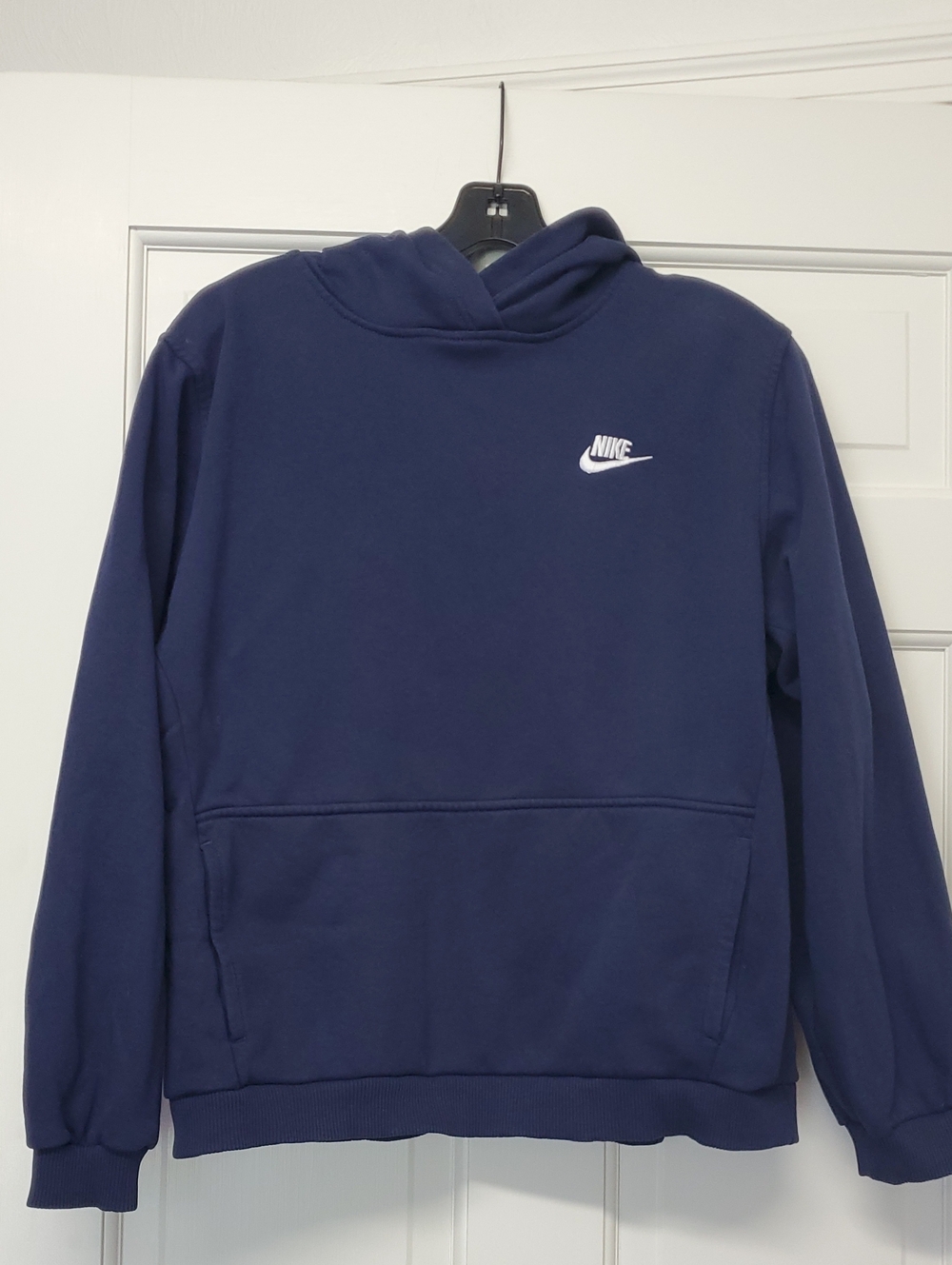 NIKE Navy Pullover Hoodie with White Logo, Boys XL